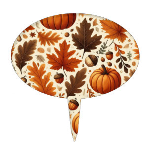 classic leaves/pumpkins/acorns Autumn  Cake Topper