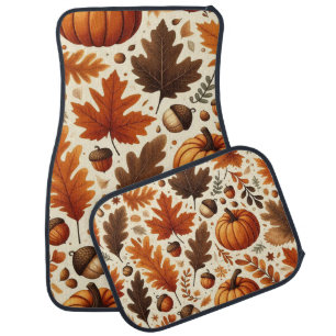 classic leaves/pumpkins/acorns Autumn Car Floor Mat