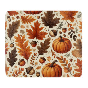 classic leaves/pumpkins/acorns Autumn Cutting Board