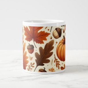 classic leaves/pumpkins/acorns Autumn Giant Coffee Mug