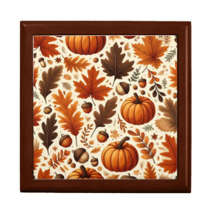 classic leaves/pumpkins/acorns Autumn  Gift Box