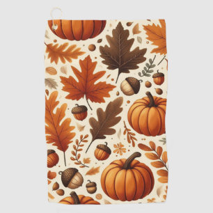 classic leaves/pumpkins/acorns Autumn Golf Towel
