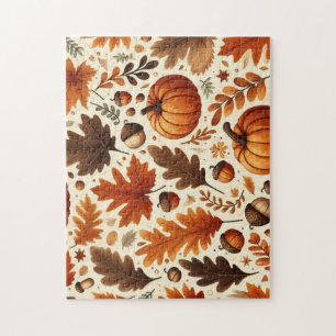 classic leaves/pumpkins/acorns Autumn Jigsaw Puzzle