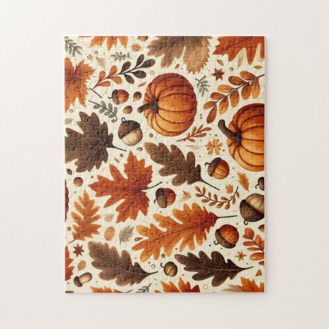 classic leaves/pumpkins/acorns Autumn  Jigsaw Puzzle (Vertical)