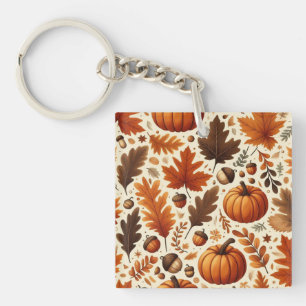 classic leaves/pumpkins/acorns Autumn Keychain