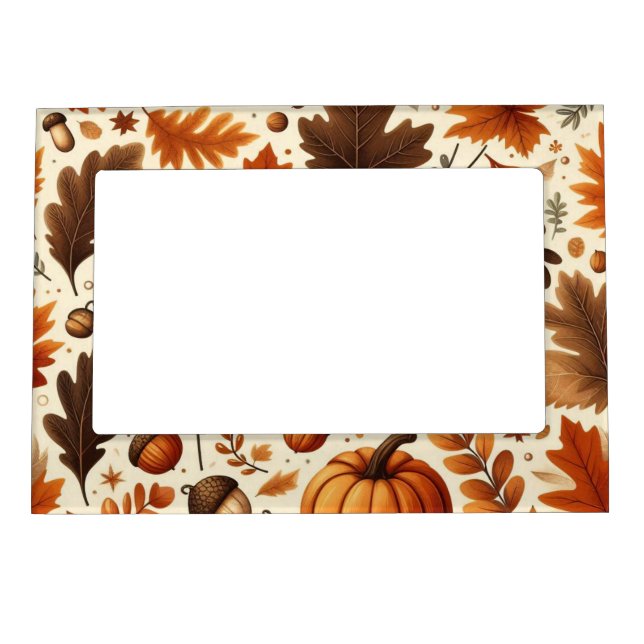 classic leaves/pumpkins/acorns Autumn  Magnetic Frame (Front)