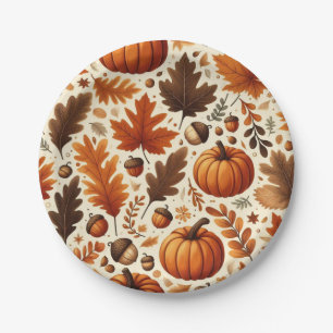 classic leaves/pumpkins/acorns Autumn  Paper Plates