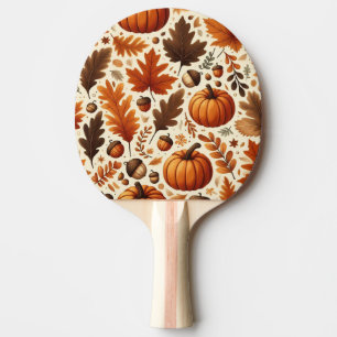 classic leaves/pumpkins/acorns Autumn  Ping Pong Paddle