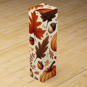 classic leaves/pumpkins/acorns Autumn  Wine Box