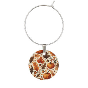 classic leaves/pumpkins/acorns Autumn  Wine Charm