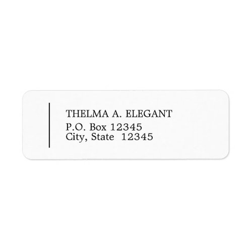 Classic Left Aligned Return Address Label