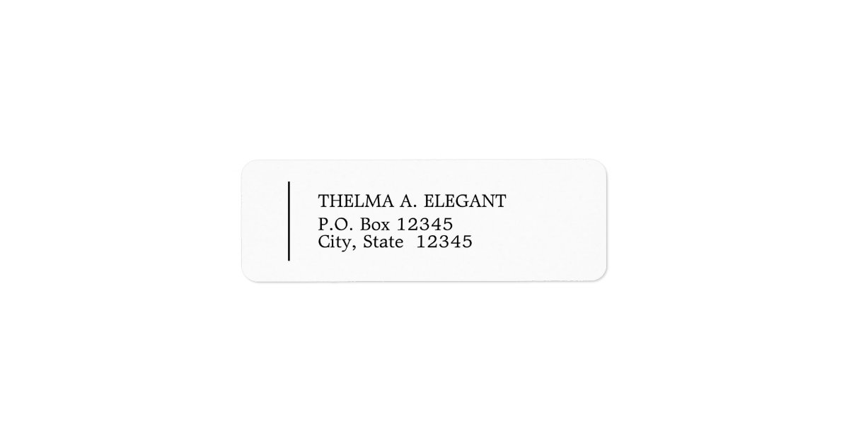 Classic Left Aligned Return Address Label | Zazzle