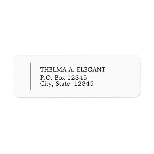Classic Left Aligned Return Address Label (Front)