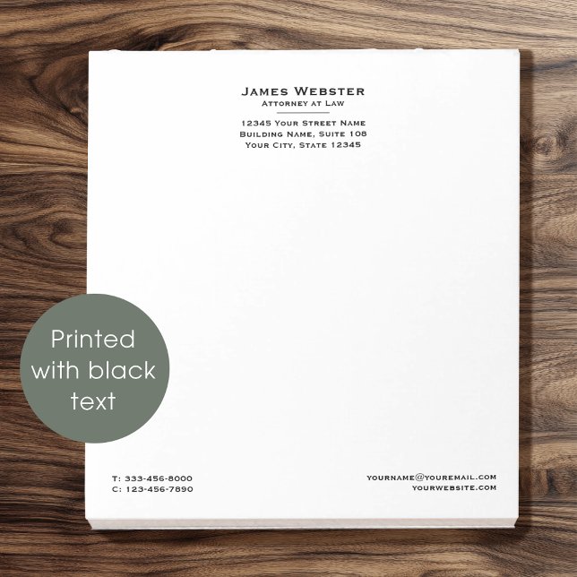 Classic Legal Notepad Attorney at Law Black Design (Creator Uploaded)