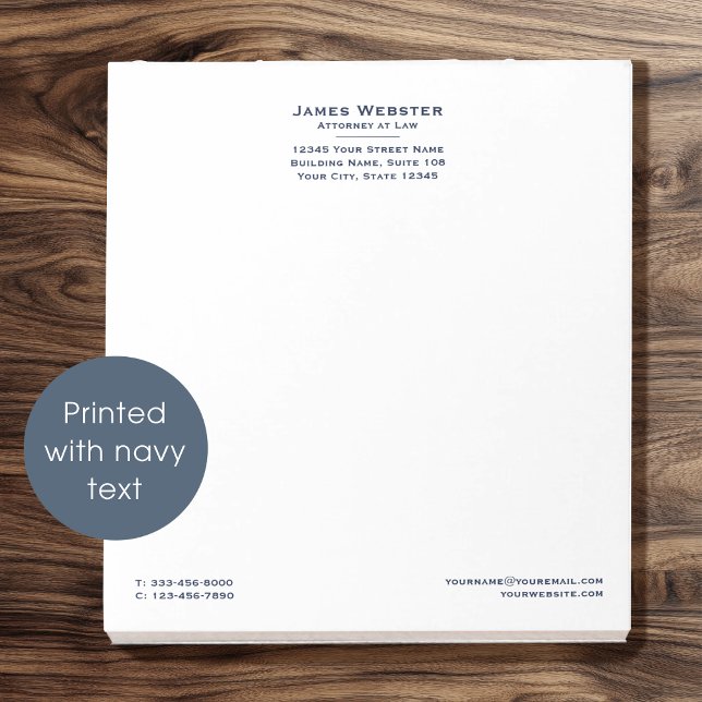 Classic Legal Notepad Attorney at Law Navy Design (Creator Uploaded)