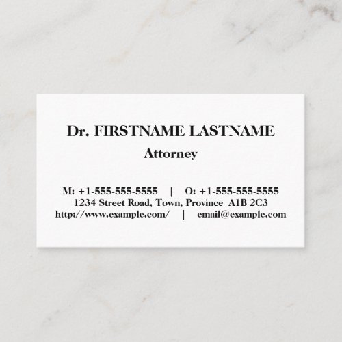 Classic Legal Professional Business Card