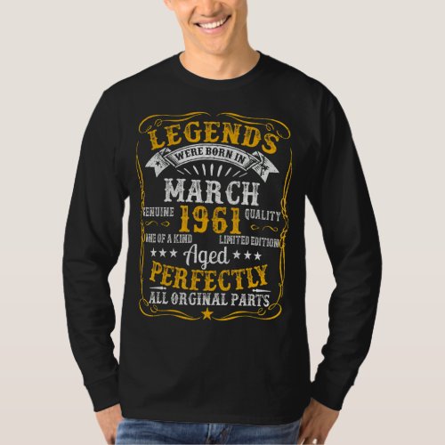Classic Legend Born In 1961 Man Myth 61st Bday Dec T_Shirt