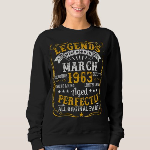 Classic Legend Born In 1963 Man Myth 59th Bday Dec Sweatshirt