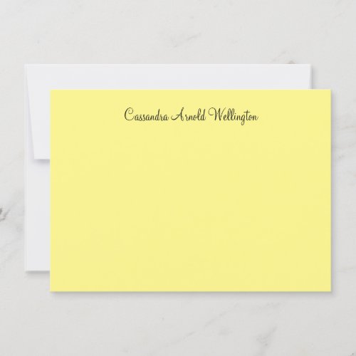 Classic Lemon Personalized Flat Note Card