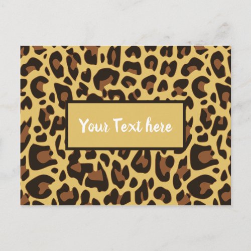 Classic Leopard Animal Print Feline Pattern Cats Postcard