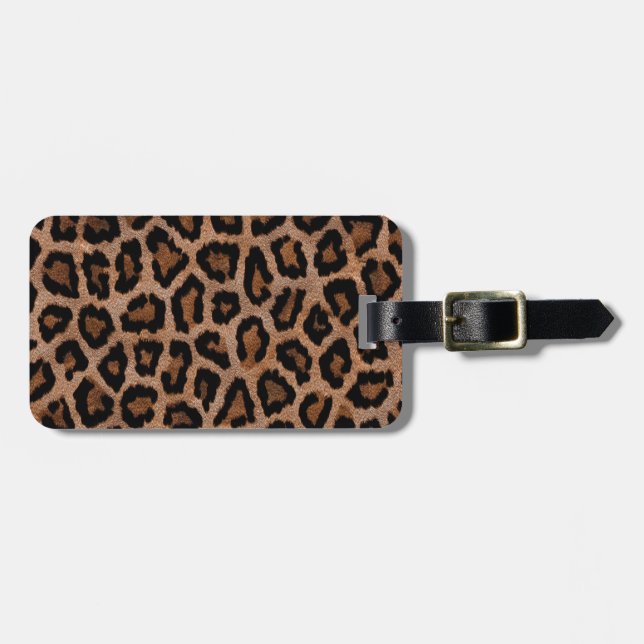 Classic Leopard Pattern Animal Print Luggage Tag (Front Horizontal)