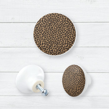Classic Leopard Pattern Ceramic Knob by mangomoonstudio at Zazzle