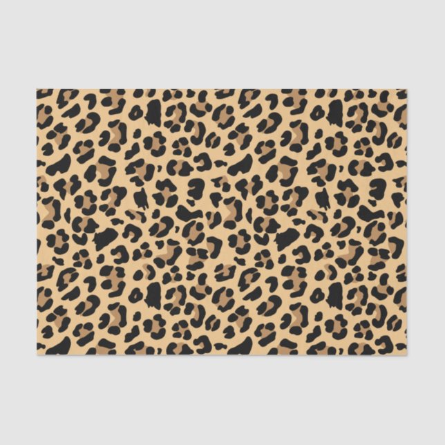 Classic Leopard Print Brown and Black Tissue Paper (Front)