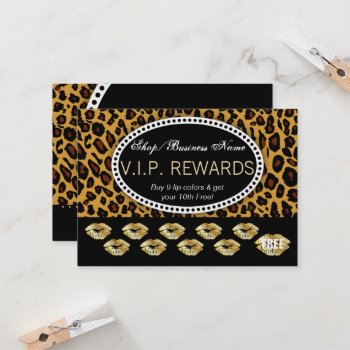 Classic Leopard Print - Gold Lips Loyalty Rewards by creativetaylor at Zazzle