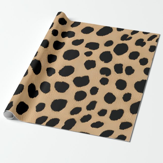 Classic Leopard Print in Beige and Black Wrapping Paper (Unrolled)