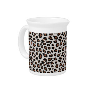 Classic Leopard Print Pattern Beverage Pitcher