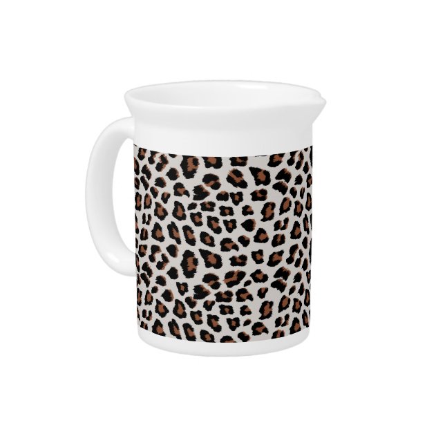 Classic Leopard Print Pattern Beverage Pitcher (Left)