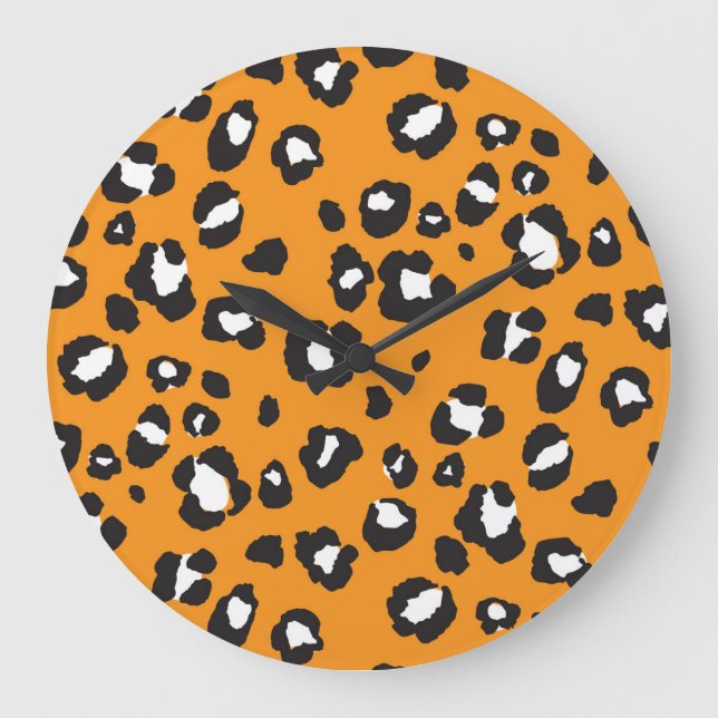 Classic Leopard Print Pattern Large Clock (Front)
