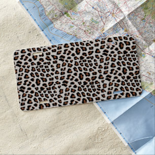 Classic Leopard Print Pattern License Plate