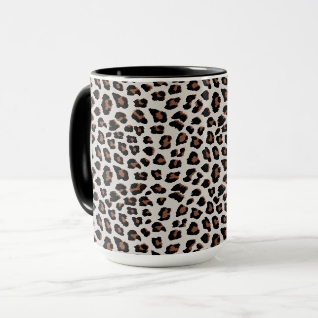 Classic Leopard Print Pattern Mug (Front Left)