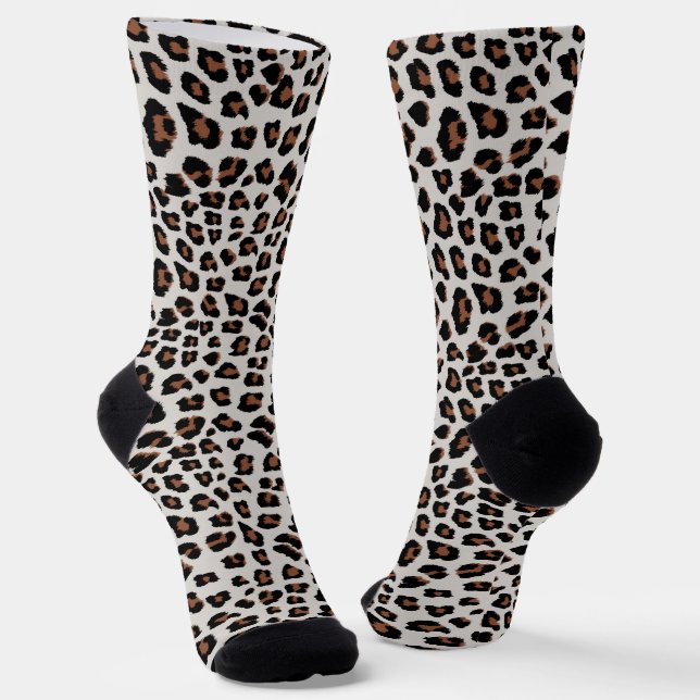 Classic Leopard Print Pattern Socks (Angled)