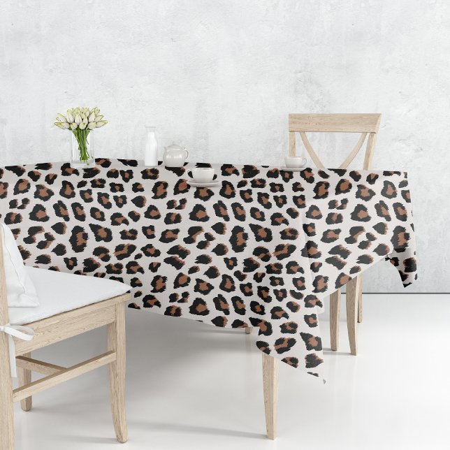Classic Leopard Print Pattern Tablecloth (Leopard Print Tablecloth by Looly Elzayat
)