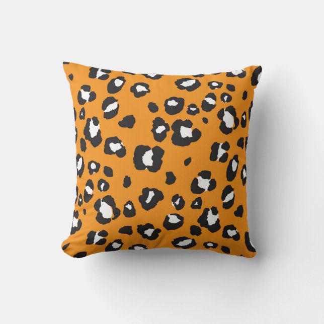 Classic Leopard Print Pattern Throw Pillow (Front)