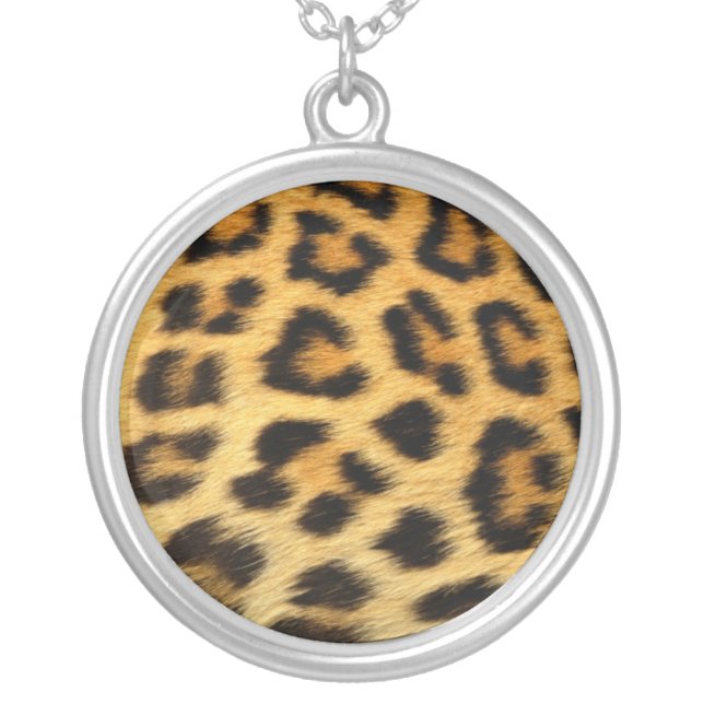 Classic Leopard Print Sterling Silver Nacklace Plated Necklace (Front)