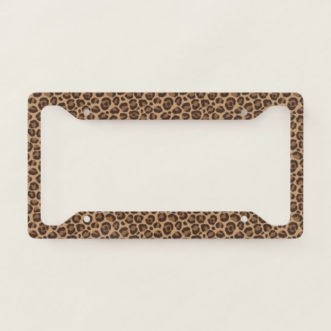 Classic Leopard Series Design 12  License Plate Frame (Front)