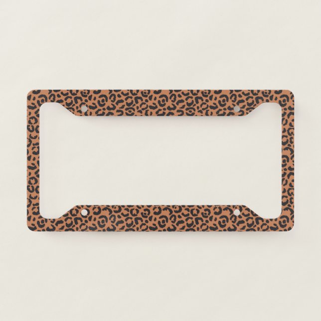 Classic Leopard Series Design 13  License Plate Frame (Front)