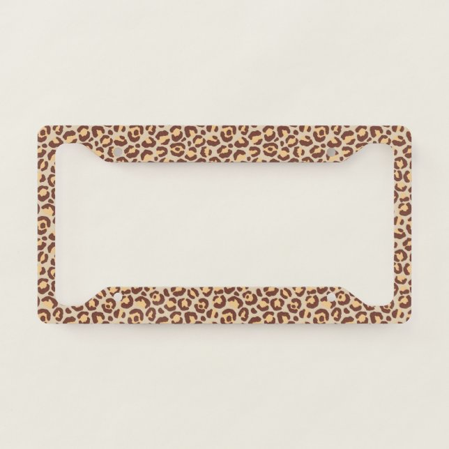 Classic Leopard Series Design 1  License Plate Frame (Front)