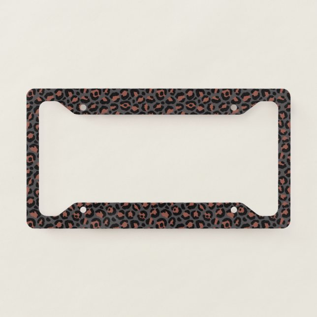 Classic Leopard Series Design 2   License Plate Frame (Front)