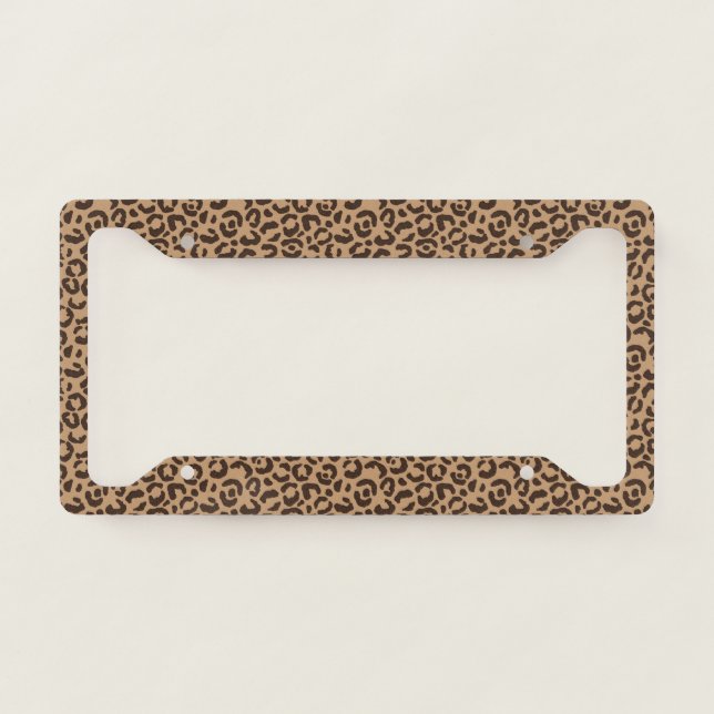 Classic Leopard Series Design 5  License Plate Frame (Front)