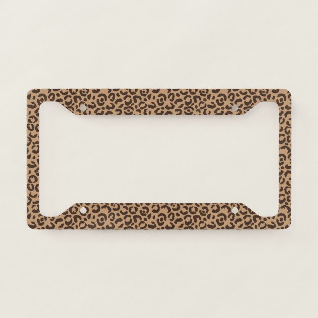 Classic Leopard Series Design 5  License Plate Frame (Front)