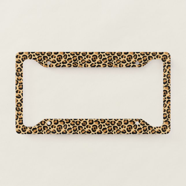 Classic Leopard Series Design 6  License Plate Frame (Front)