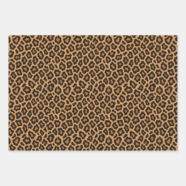 Classic Leopard Spots Seamless Pattern Wrapping Paper Sheets (Front)
