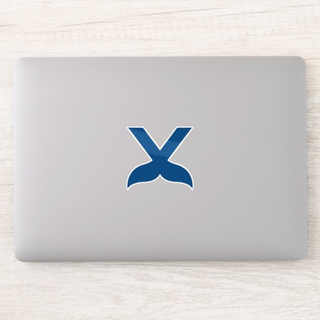 Classic Letter V Fish Sticker (Computer)