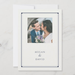 Classic Letterpress Photo Wedding Invitation