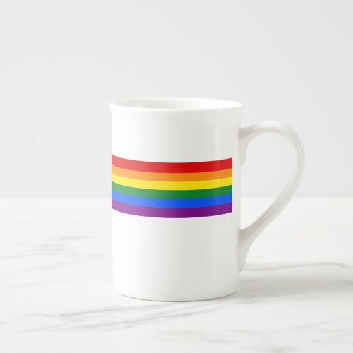 Classic LGBTQ Gay Pride Rainbow Flag Bone China Mug