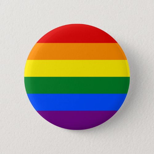 Classic LGBTQ Gay Pride Rainbow Flag Button